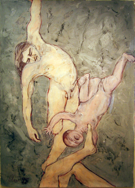 8. women and children first, watercolor painting