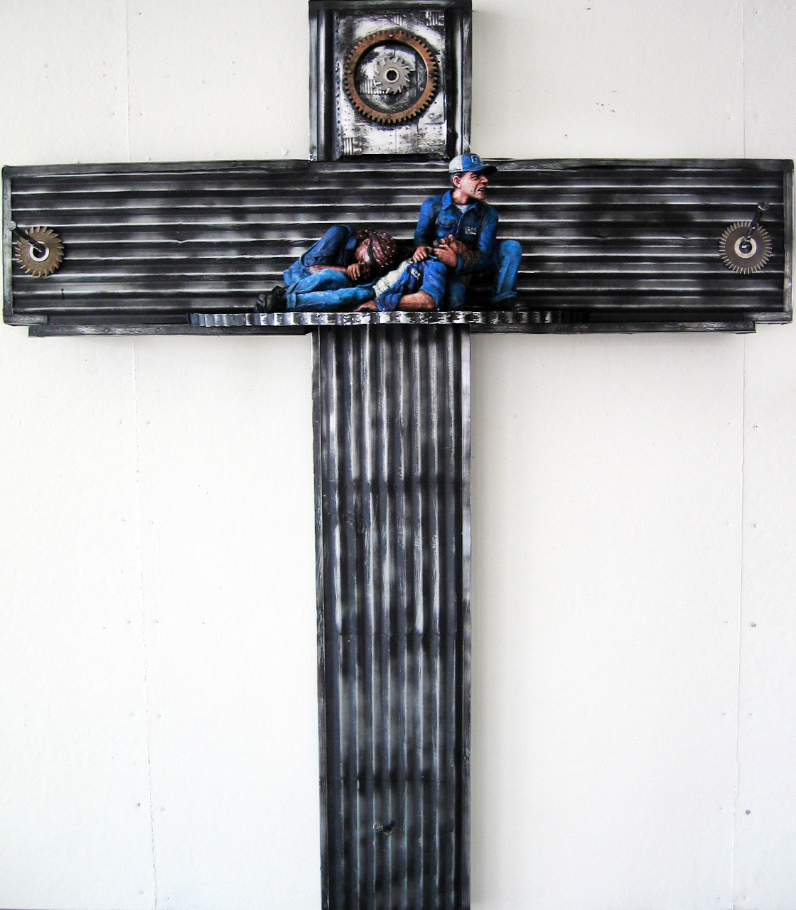 off the cross, mixed media sculpture